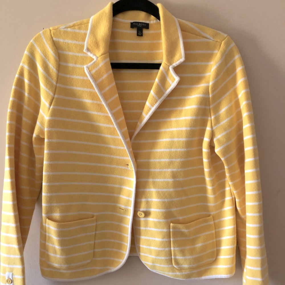 Yellow and white cotton jacket.